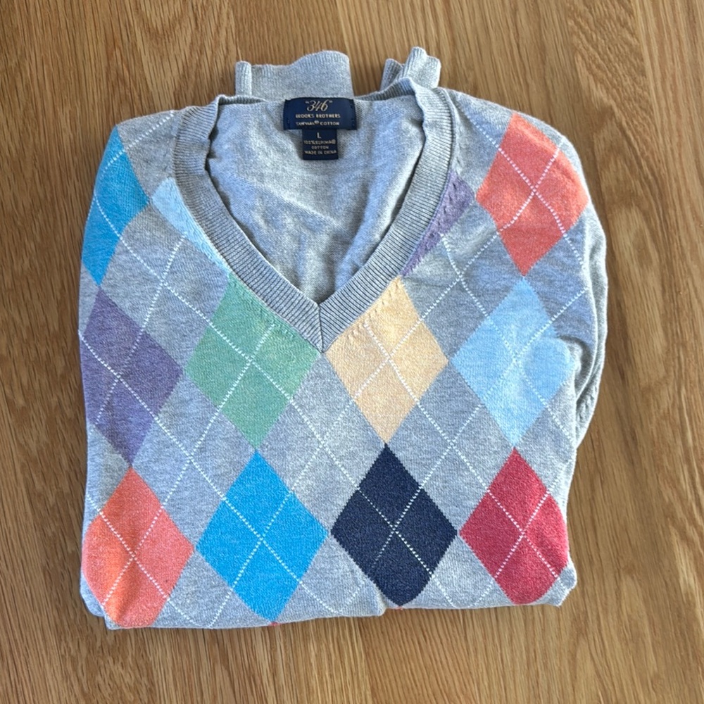 Men's Argyle Sweater - Multicolor by